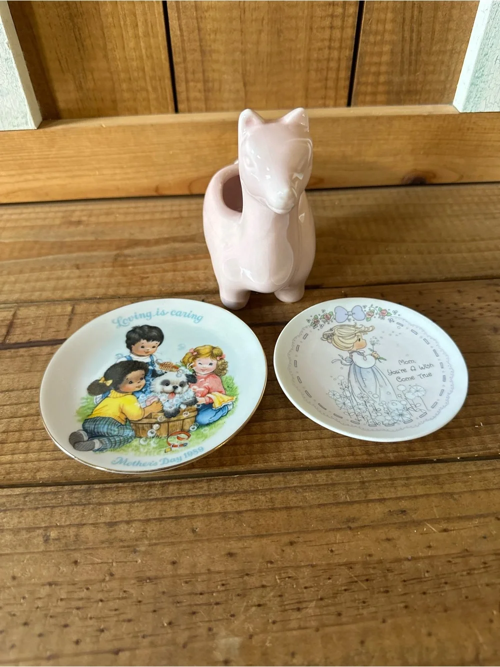 Pink Ceramic Fox Planter - Decorative Small Pet Accessory